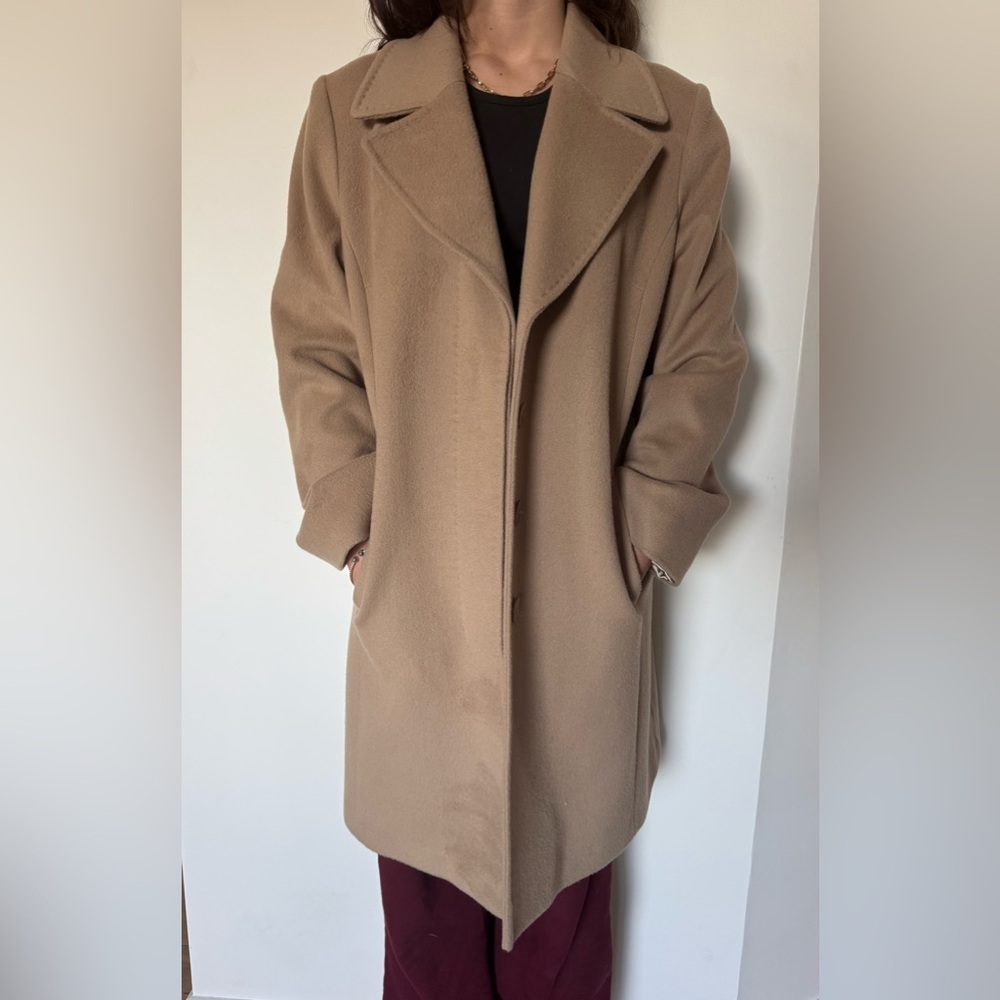 Fleurette 100% wool women tan coat